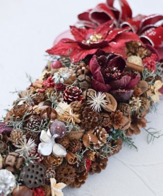 Snowflake Flower＞可愛い赤ポインセチアリース